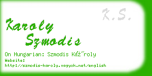 karoly szmodis business card